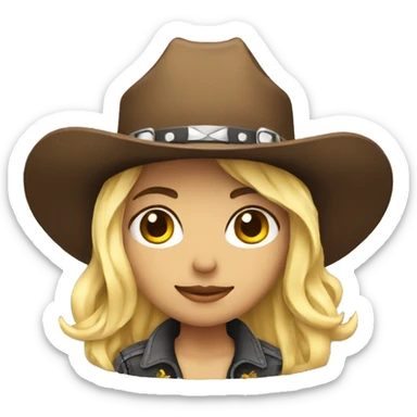 emo cowgirl with cowboy hat sticker