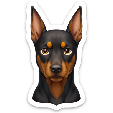 Doberman with cropped ears sticker