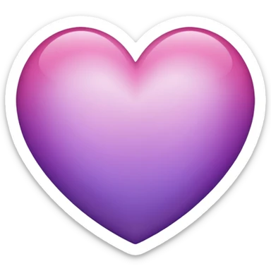 Pink and purple ombré heart sticker