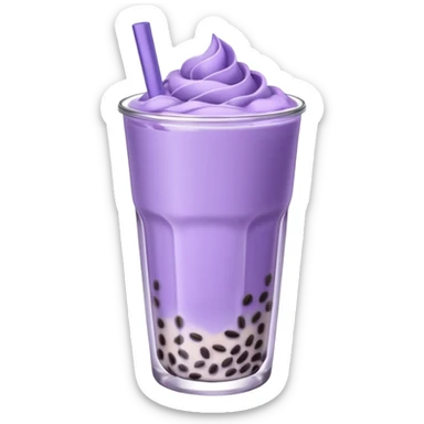 lavender milk tea boba with lavender and lilac petals  sticker