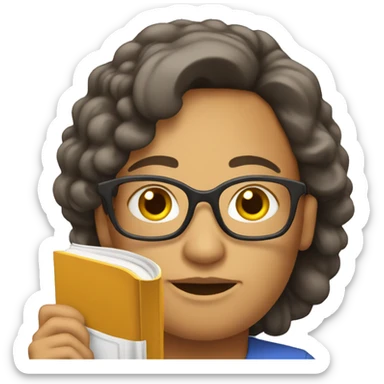 a teacher with a book sticker