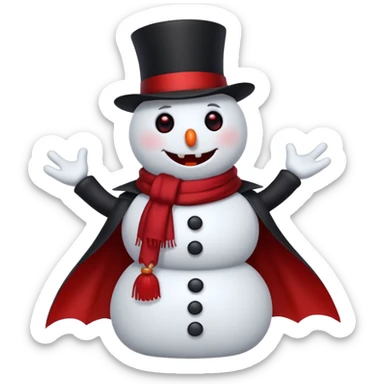 cute vampire snowman sticker