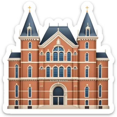 cinematic-realistic-rijksmuseum-landmark-emoji,-depicted-with-the-grand-facade-of-the-museum-rendered-in-intricate-detail-and-soft,-historical-lighting. sticker
