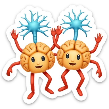 Last two brain cells dancing sticker