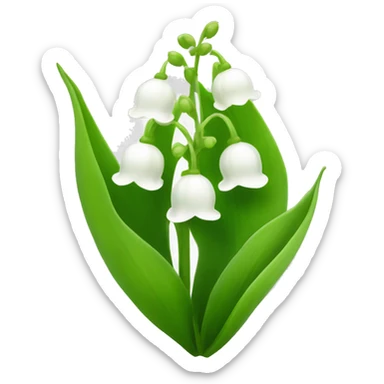 Lily of the valley flower in light green grass  sticker