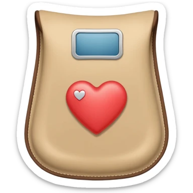 an ostomy bag in beige with a little heart sticker