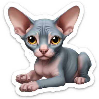 sphynx with pig paws sticker