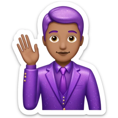 man office supervisor wearing glitter purple glittery clothes sticker