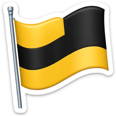 Faz uma bandeira com preto em cima e em baixo coloca amarelo mais sem o cabo de ferro que segura a bandeira, só a bandeira sticker