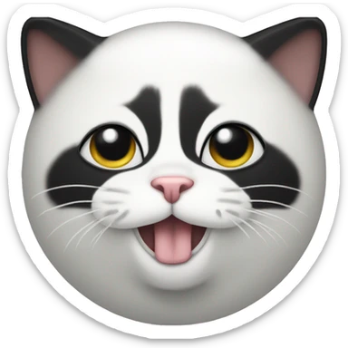 Tuxedo cat playing sticker