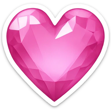 Crystal pink heart sticker