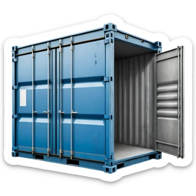 shipping container cast in raw grey concrete sticker