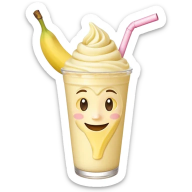 milkshake with a face, banana sticker