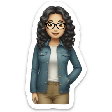 asian-girl-with-wavy-hair-and-glasses sticker
