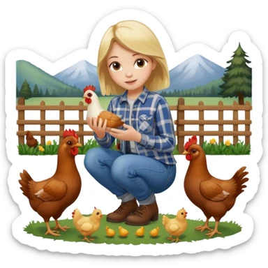 farmer Girl feeding chickens 



 sticker