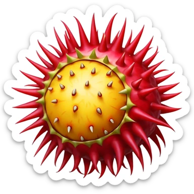 rambutan fruit whole and peeled sticker