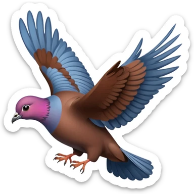 brown pigeon flying sticker