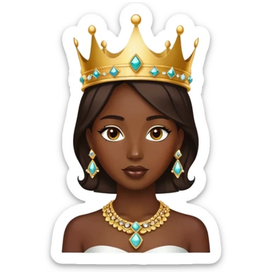 dark skinned beauty in jewels wearing a crown  sticker