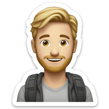 a white/australian 24 year old man who is a web developer waving sticker