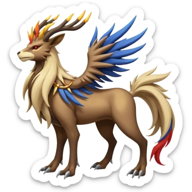 Xerneas-Entei-Fakémon-hybrid-creature (full body)  sticker