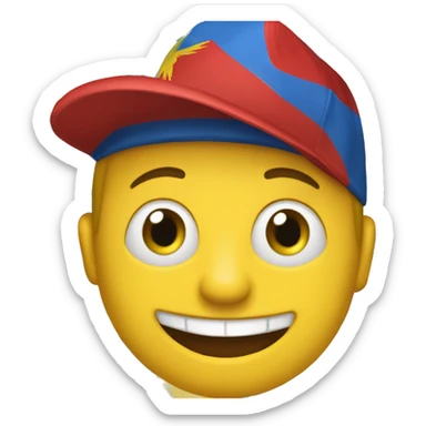 Happy with Colombian Cap (Yellow, Blue and red color) sticker