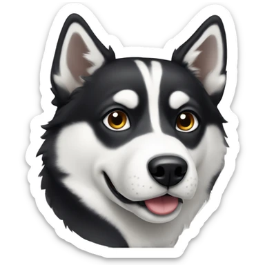 Black and white Husky  sticker
