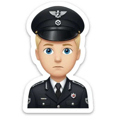 Blonde hair, blue eyed, Nazi Schutzstaffel officer sticker