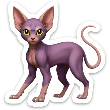 Swoobat-Noibat-Sphynx-Lykoi-fusion, full body sticker