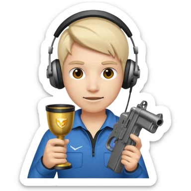 MVP + Gaming + Gamer + Tournament Cup  + Gun  sticker