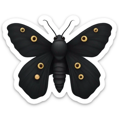 All black moth sticker