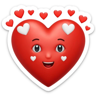 heart with warning signs and exclamation marks around it, representing dangers of love bombing emoji sticker