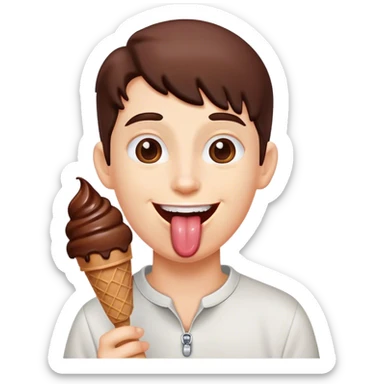Smileys tung whit sticking out tung shocolate icecrem sticker
