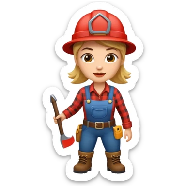 lumberjack woman sticker