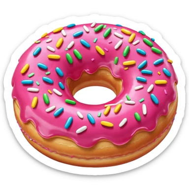 Donut, rose avec des vermicelles sticker