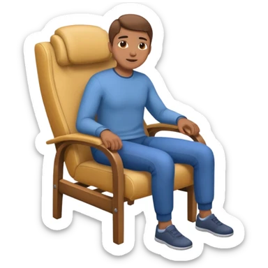 Person arching their back in a chair sticker