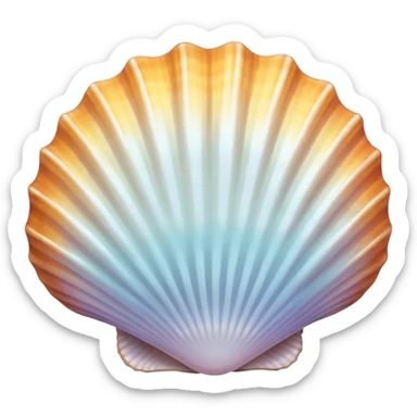 opened sea shell sticker