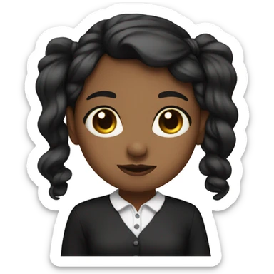 black bow on light black girl sticker