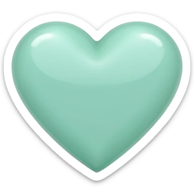 mint colored heart sticker