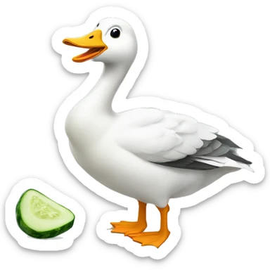 goose eating cucumber sticker