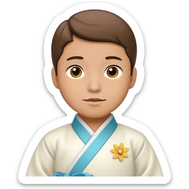 man in white hanbok sticker