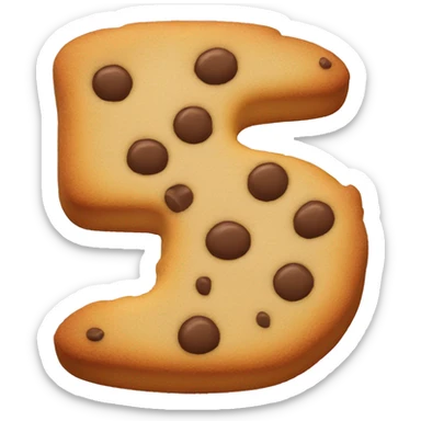 a cookie shaped like the letter T sticker