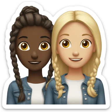 two girl best friends in boston sticker