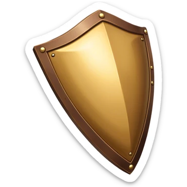 a golden shield with a iron glove  sticker