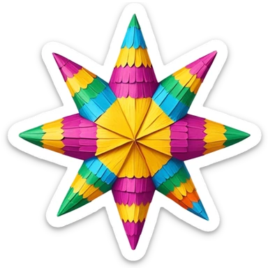 tradicional mexican star piñata  sticker