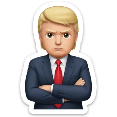 donald trump crossed arms, angry sticker