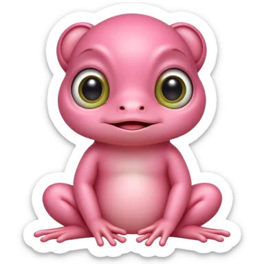 Cute pink baby frog  sticker