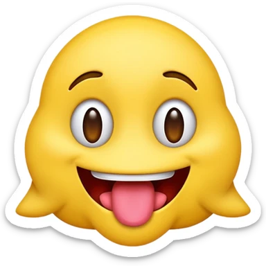 sticking out tongue emoji sticker