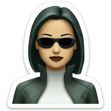 Trinity from the matrix as a hacker sticker