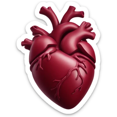 Burgundy anatomical heart  sticker