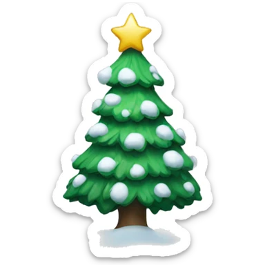christmas tree with snow on it sticker